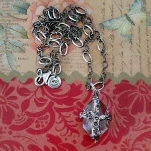 Waxing Poetic Crystal Cross Pendant